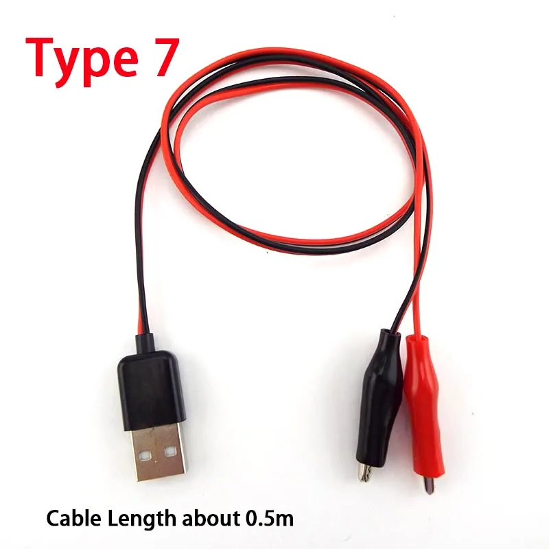 Crocodile Clamp Wire To Female USB Connector Test Leads Copper Alligator CliR.ju 