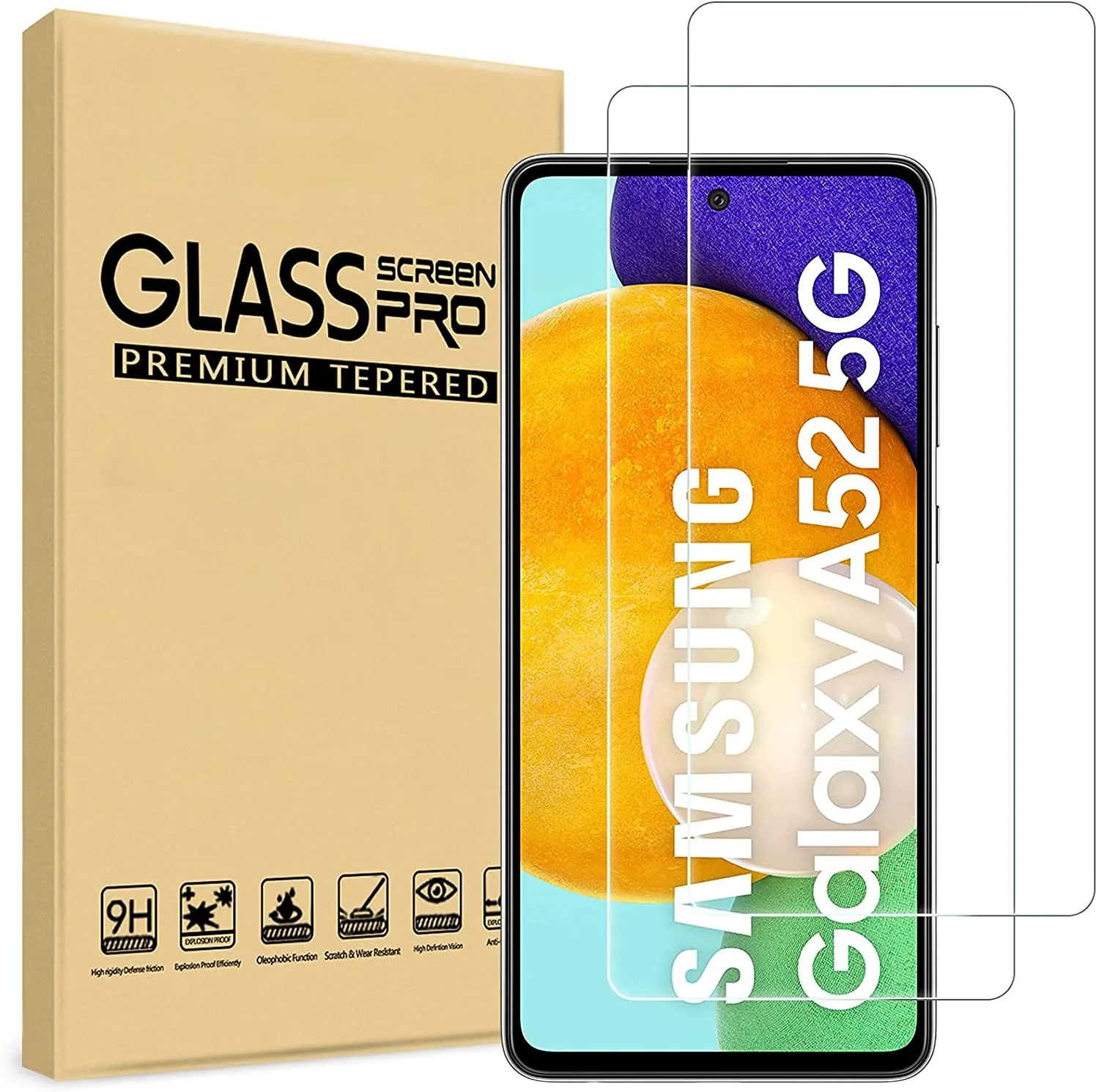 

Чехол для Samsung Galaxy A52 стекло для фронтального экрана Защитная пленка экрана на Samsung A52 4g 5g телефон защитная пленка из закаленного стекла