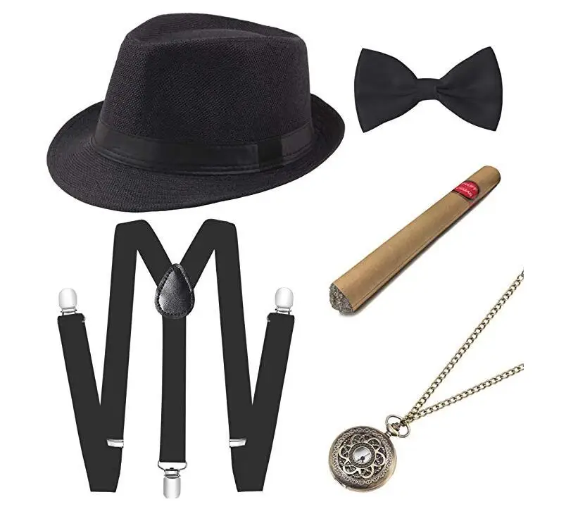 Drop shipping Men's 1920s Accessories Gatsby Gangster Costume Set Tweed Newsboy Cap