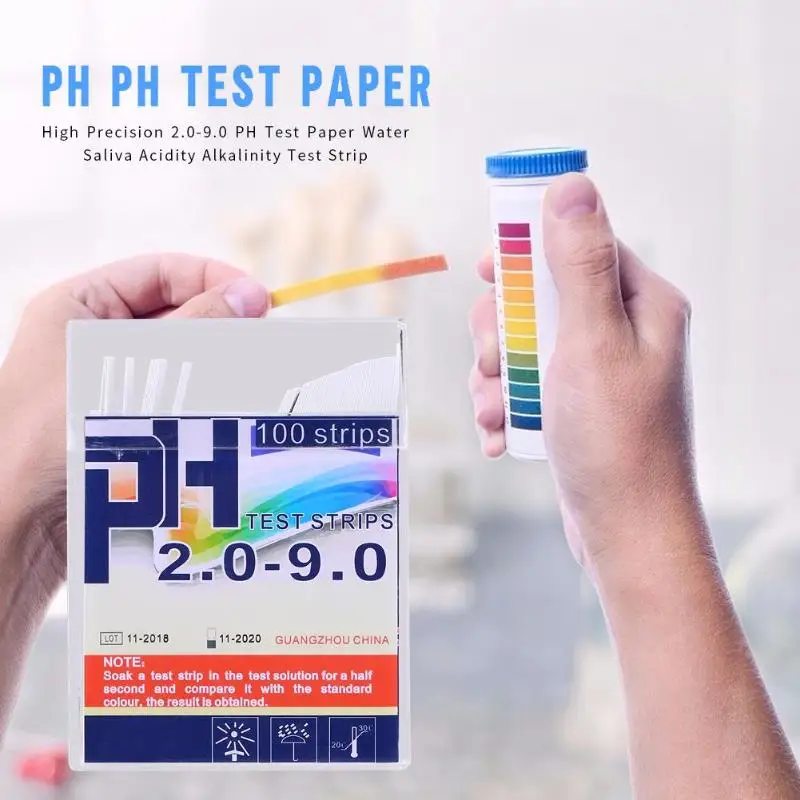 Измеритель PH 2,0-9,0 тест-бумага PH Тест-Полоски индикатор легко использовать высокая точность измерения Портативный для воды слюны мочи