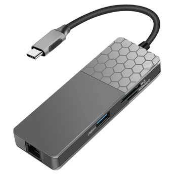 

Type-C Docking Station 7 Port HDMI Network Interface USB3.0 TypeC HUB
