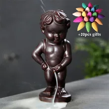 Керамическая курильница с дымом для мальчиков, держатель для Рожков, ароматическая курильница, домашний офисный декор+ 20 шт. пирамидки благовоний