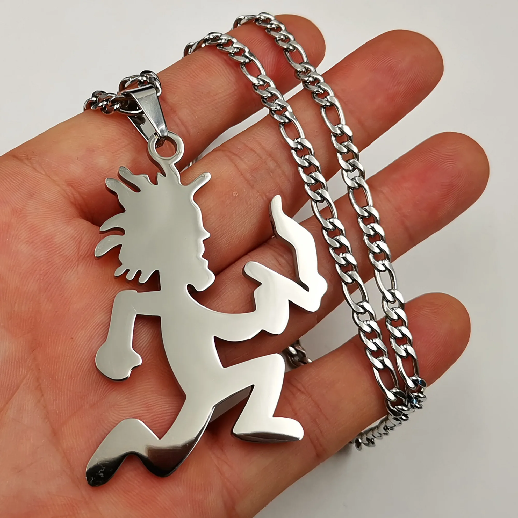 Chapter 17 Ouija Macc Juggalo Pendant Necklace - Stainless Steel Hatchetman With Figaro Chain