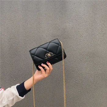 

This Year's Popular Mini Bag Women's 2020 New High-Grade Textured Rhombic Chain Messenger Bag