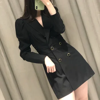 

Autumn women's jumpsuit casual solid color double-breasted suit jumpsuit