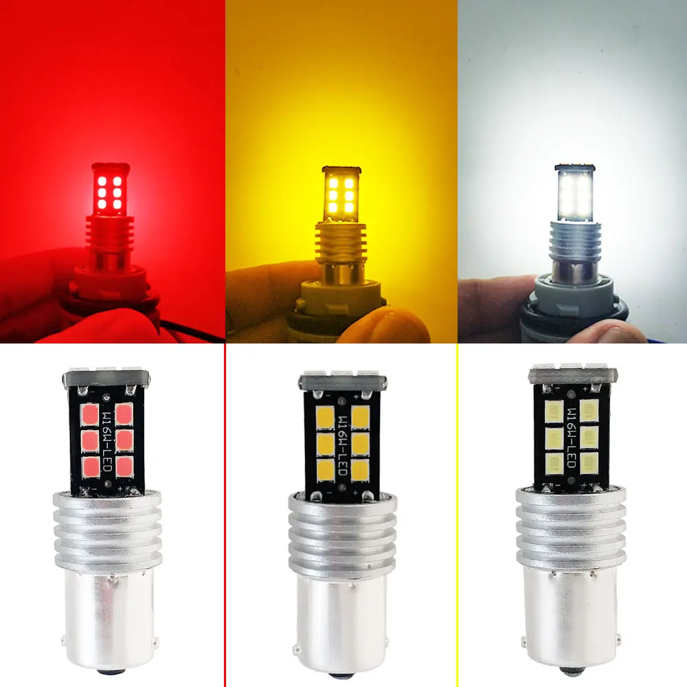 10 шт. P21W 1156 BA15S Led CANBUS PY21W BAU15S Светодиодная лампа 15SMD 2835 автомобильный сигнальный светильник DRL Автомобильный задний тормоз Задний стояночный фонарь
