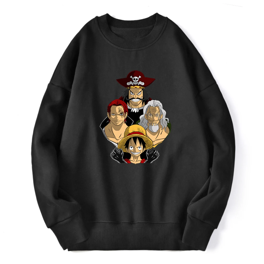 

Winter Fleece Hoodies One Piece Character Luffy Homme Long Sleeve Crewneck Streetwear Comfortable Fit Workout Supoleron Hombre
