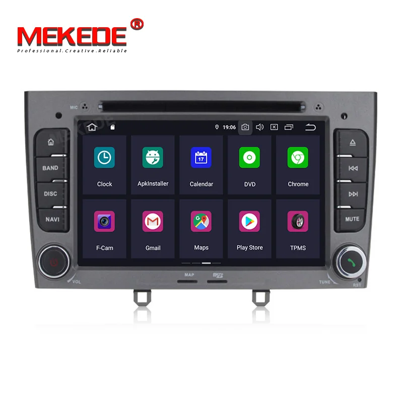Clearance MEKEDE 1024*600 Octa Core Android 9.0 4G RAM 64GROM Multimedia Car dvd Player For Peugeot 308 408 with wifi radio GPS BT RDS 3