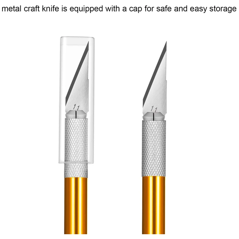 금속 유틸리티 나이프 조각 공예 나이프 공예품에 대 한 30pc 블레이드와 종이 커터 모델 키트 골 판지 플라스틱 패브릭 나무