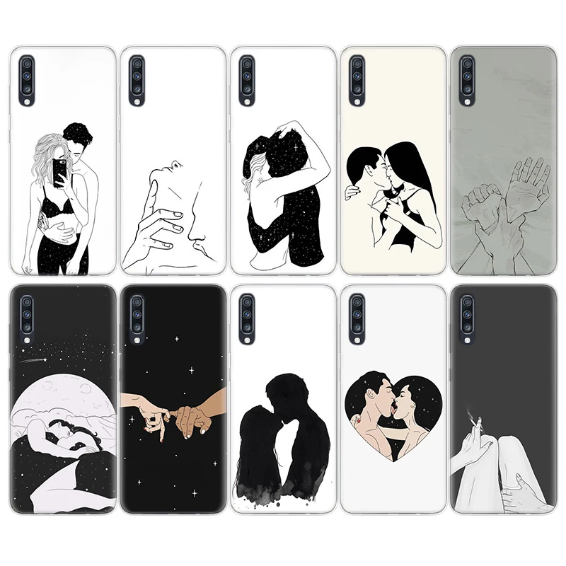 Эскиз пара бампер печать силиконовый чехол для телефона samsung S9 S8 A6 A8 J4 J6 Plus + A7 A9 J8