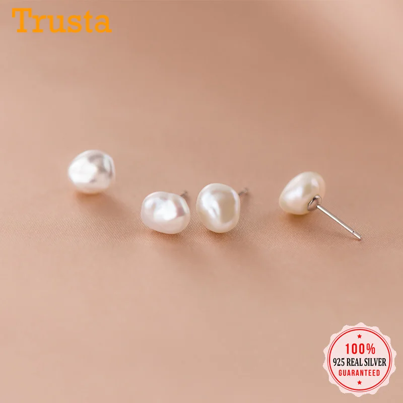 Big Deal Stud-Earrings Fine-Jewelry Pearl 925-Sterling-Silver Wedding-Party Trustdavis Sweet Authentic 4001184024577