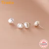 Trustdavis Authentic 925 Sterling Silver Sweet Irregular Baroque Pearl Stud Earrings For Women Wedding Party FIne Jewelry DA1224 ► Photo 1/6