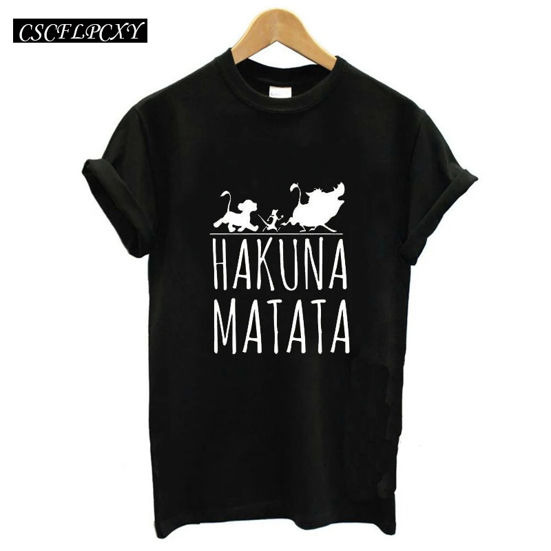 

2017 Hakuna Matata lettera della stampa Tee shirt Homme Donne di Estate t shirt A Manica corta Plus Size women casual