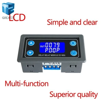 

DC12V LED Digital Time Delay Relay Module Programmable Timer Relay Control Switch Timing Trigger Cycle with Case for Indoor