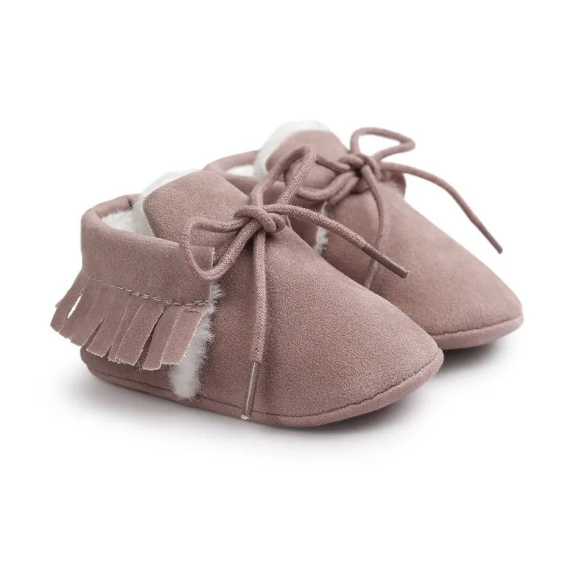 

hilittlekids Newborn Boy Girl Moccasins Shoes Fringe Soft Soled Non-slip Footwear Crib Shoes PU Suede Leather First Walker Shoes