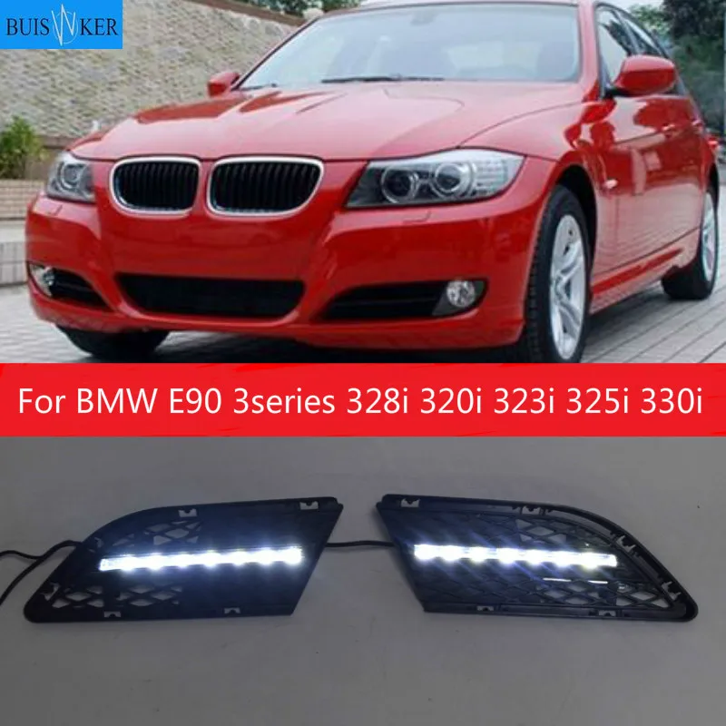 1pair Car Led Drl Daytime Running Lights Daylight Fog Lamp For Bmw E90