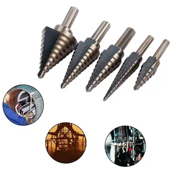 

5pcs/Set Tool Drill Step Titanium Speed Coated Steel Protective Drill drill Tool Padded bits cobalt B5S8