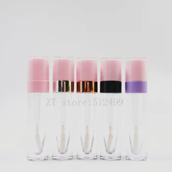 

10-100PCS 6.4ml Empty Lip Gloss Tube Plastic Lipgloss Bottle DIY Container White Black Cap Cylinder Small Lipgloss Wholesale