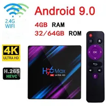 H96 MAX Box Android 9,0 4 ГБ 32 ГБ/64 Гб Rockchip RK3318 4K USB3.0 H.265 Google Play IP tv PK tx3 мини-приставка