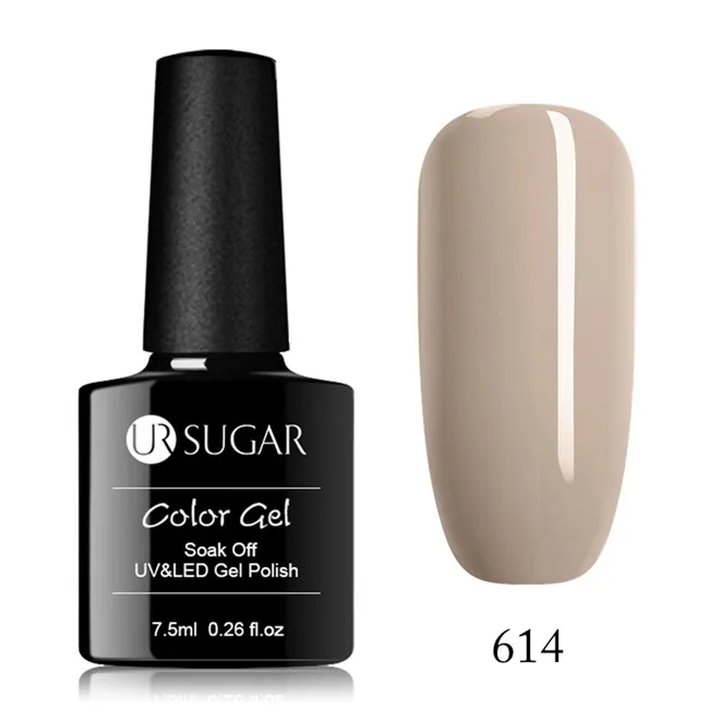 Ur Sugar 7,5 мл чистый цветной гель для ногтей лак полуперманентный УФ-светодиодный Гель-лак нужен верхнее покрытие Базовое покрытие Гель-лак - Цвет: 614