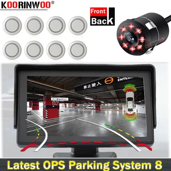 

Koorinwoo Panoramic OPS System LCD Screen Parktronic 8 Sensors Video Dynamic Trajectory Guide Camera Parking Sensor Car detector