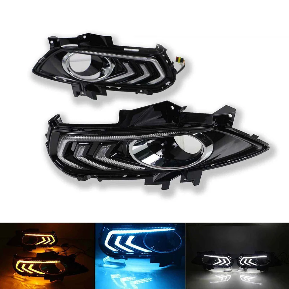 

1Pair Car Front Bumper Turn Signal Lamp For Ford Fusion Mondeo 2013 2014 2015 2016 LED Daytime Running Light Fog Lights