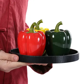 

Ceramic Simulation Vegetable Storage Containers Green Pepper Shape Storage Tank Tea Salt Sugar Bowl Sealed Can Kitchen Supplies