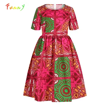 

Dashiki African Kids Girls Dress Summer 2020 Short Sleeve Children's Dresses Robe Fille Traditional Printed Girl Clothes Vestido