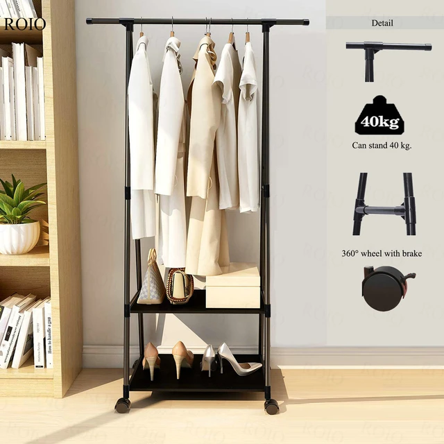 Floor Standing Clothes Hanger With Drawer Home Bedroom Mobile