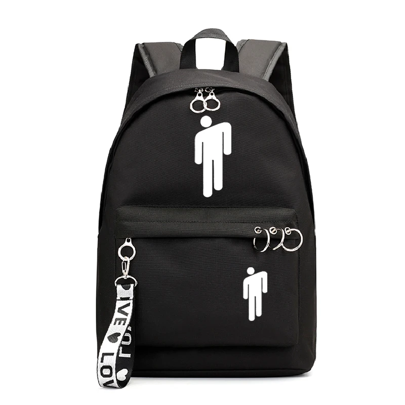 Billie Eilish bag 6 Популярный рюкзак Billie Eilish, школьная сумка для студентов, сумка для книг для мальчиков и девочек, мужские и женские дорожные сумки, брезентовый Рюкзак для подростков, повседневный рюкзак - Цвет: Billie Eilish bag 6