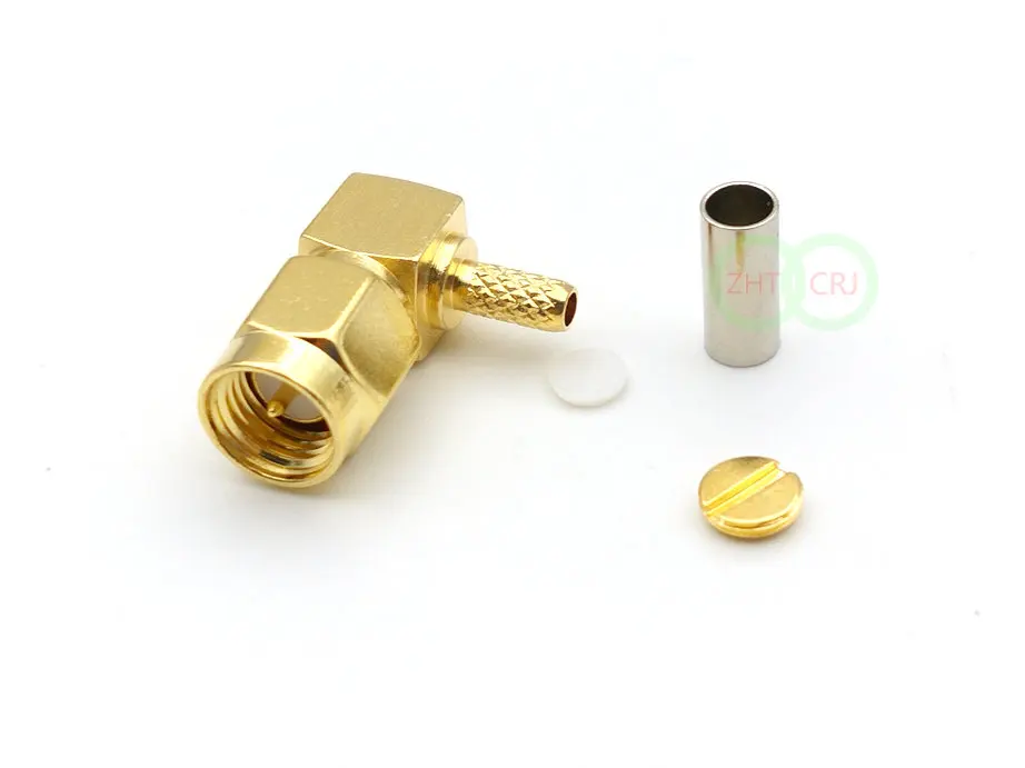 1000pcs SMA male plug right angle crimp RG174 RG316 LMR100 RF adapter New