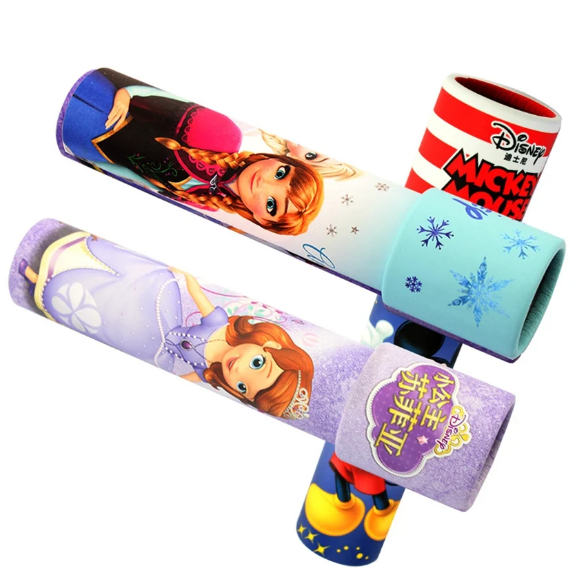 amazing  New Disney kaleidoscope Toy Figures Colorful World Mickey Princess Spiderman Autism Kids Puzzle Toy