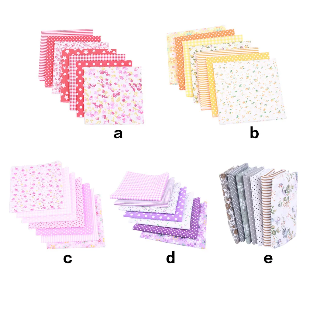 7 Pcs/set 50x50cm 25x25cm Printed Cotton Patchwork Fabric Squares Bundle Quilting Scrapbooking Sewing Craft DIY Cloth Grey | Дом и сад