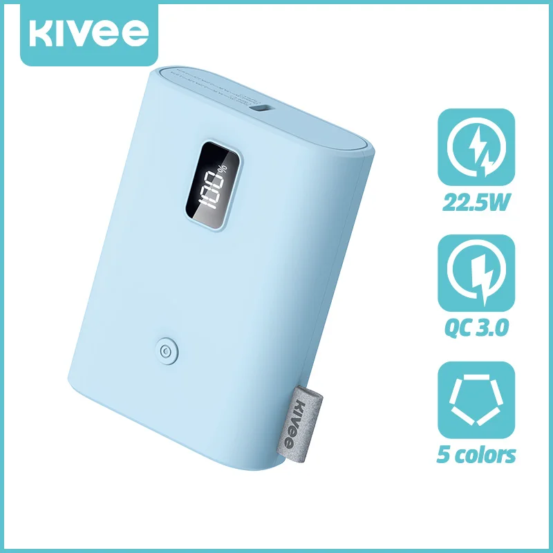 type c power bank Kivee 20W Led 10000mAh Power Bank Portable Charging External Battery Fast Charger 10000 mAh Powerbank for iPhone Xiaomi Samsung 65w power bank Power Bank