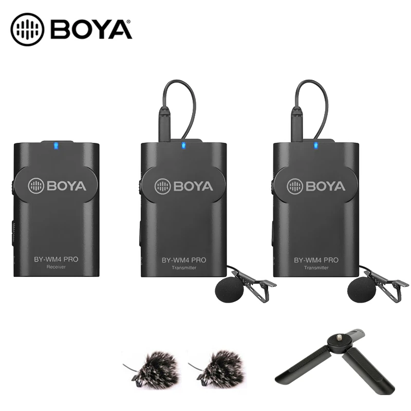 BOYA BY-WM4 WM4 Mark II беспроводной Студийный конденсаторный микрофон Система петличный нагрудный микрофон для интервью для камер iPhone Canon Nikon - Цвет: BY-WM4 Pro K2