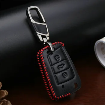 

Leather Car Key Fob Cover Key Case For Skoda Kodiaq Octavia A7 A5 2 1 Rapid Karoq Fabia 3 Superb 2019 2020 Key Ring Accessories