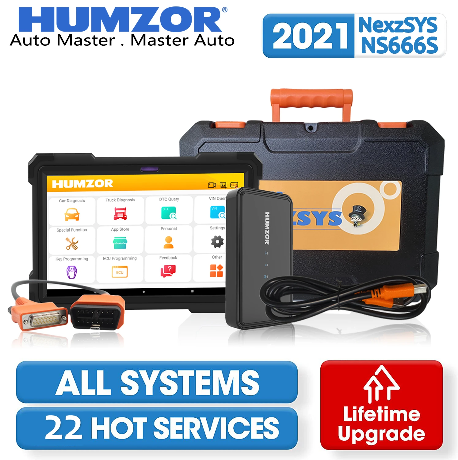 HUMZOR NS666S Car Diagnostic Tools OBD2 Diagnostic Car & Turck Scanner