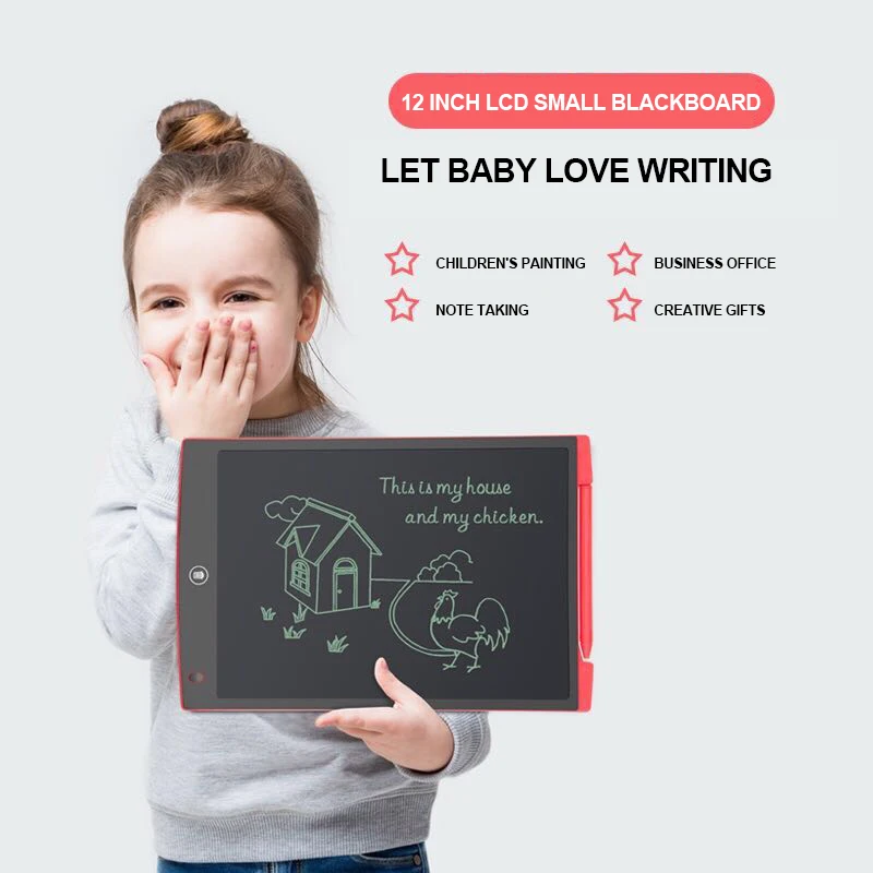Портативный 12 дюймов ЖК-дисплей цифровая доска для рисования Планшеты для детей и взрослых письмо от руки накладка ультра-тонкий графический планшет