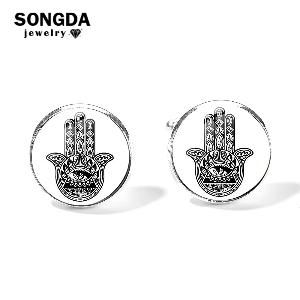 SONGDA винтажные запонки Hamsa рука Фатимы для мужчин аксессуары счастливый подарок