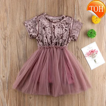 

Summer Kid Girls Dress Velvet Tulle Tutu Midi Dresses Evening Party Princess Dresses Children Baby Girl Clothes for 6M to 5T