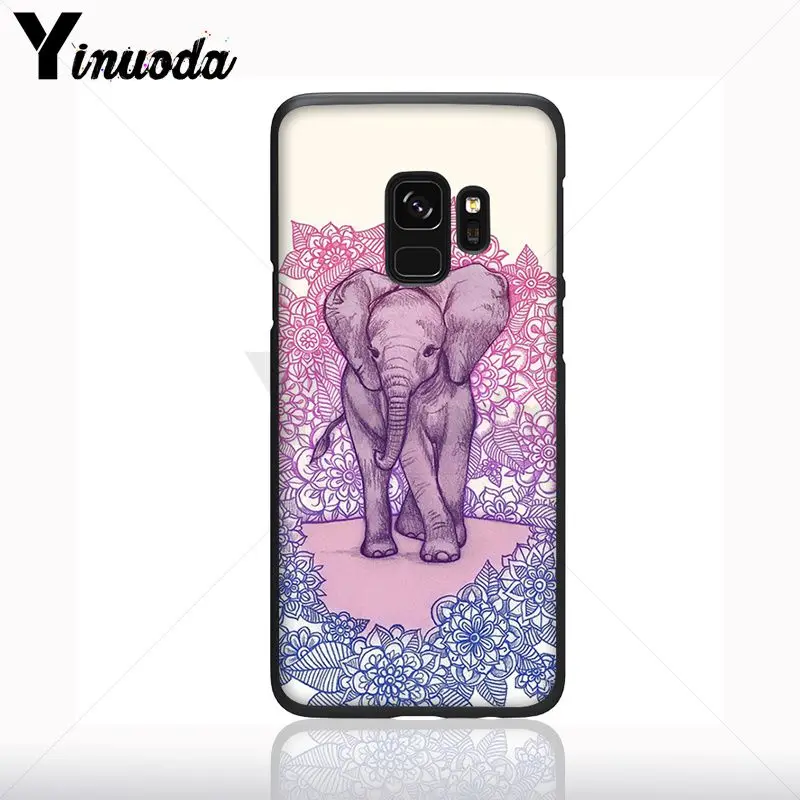 Hewan Gajah India Hitam Lembut Ponsel Case untuk Samsung Galaxy S10plus S9 S8plus S10e A50 A70 A10 Ponsel