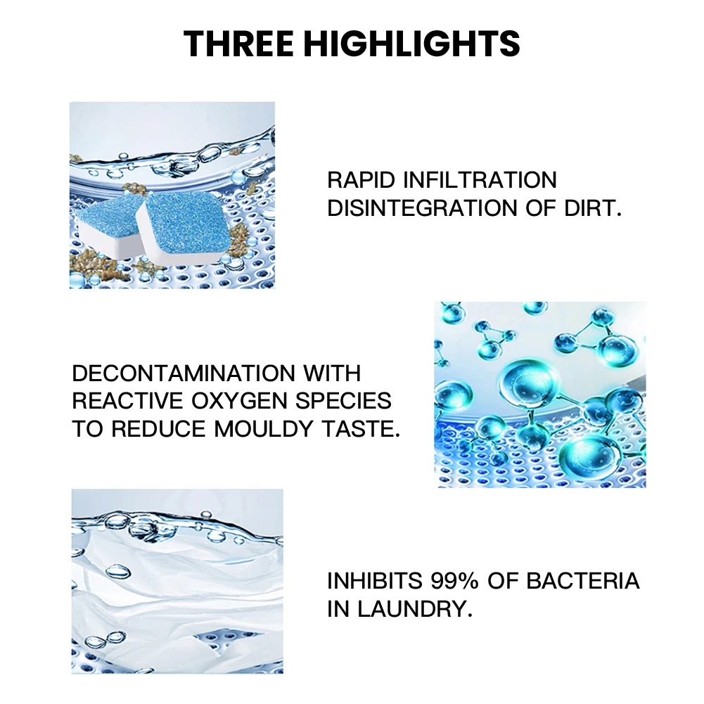 1/5/10/20Pcs Washing Machine Cleaner Washer Cleaning Detergent Effervescent Tablet Washer Cleaner for Washing Machine