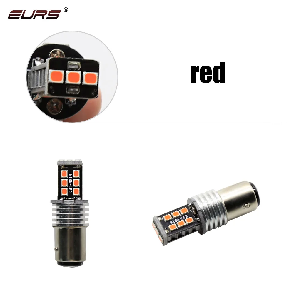 EURS 10 шт. Автомобильный светодиодный 12 В Авто 1157/BAY15D S25 15SMD 2835 Светодиодный красный