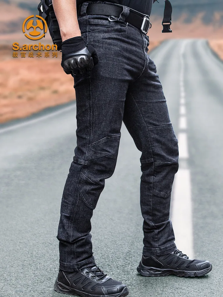 Profit kupon Scully Tactical Denim Pants Military Cargo Jeans Men Casual Pants Stretch Multi  Pockets Tactical Combat Army Working Clothing - AliExpress