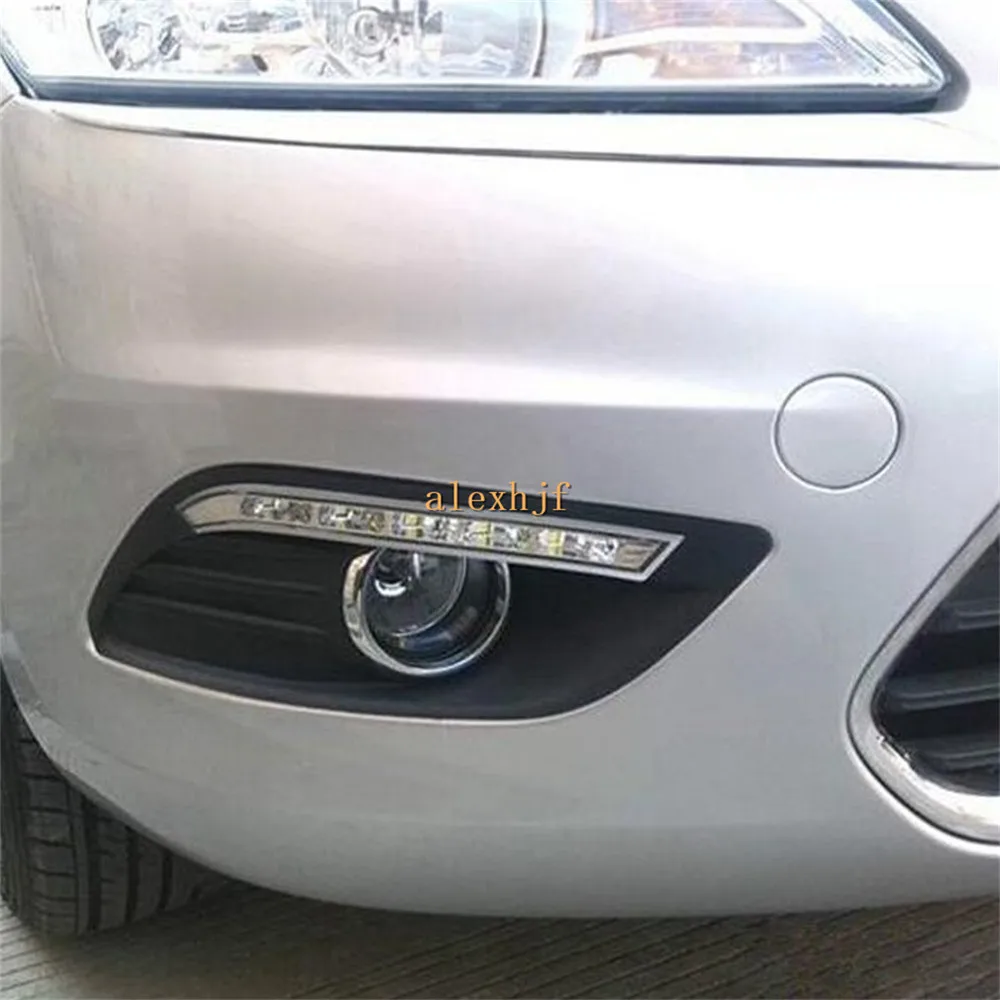 July King светодиодный чехол для дневных ходовых огней Ford Focus 2007 2014 передний бампер DRL
