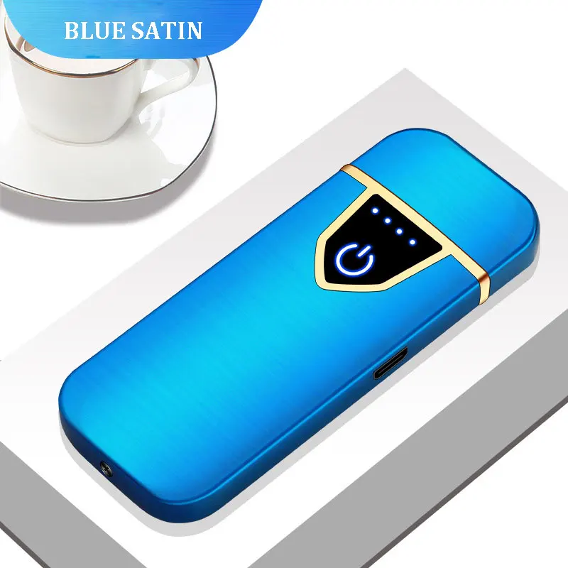 Новинка тонкая usb зарядка зажигалка с сенсорным экраном электронные зажигалки