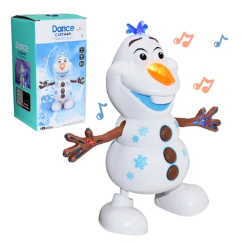 

Disney Frozen Dancing Snowman Olaf Robot With Led Music Flashlight Action Figure Model Doll Cute Olaf Figure Doll For Kids
