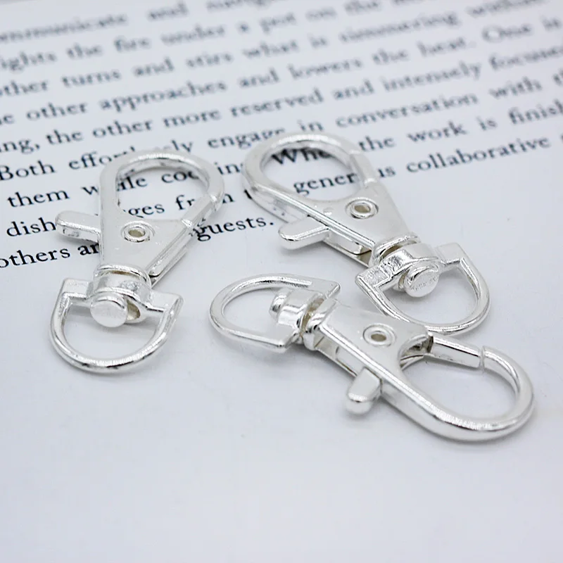 10pcs silver 10p 36 мм; 4 цвета; шарнирная застежка-Омар ключ крюк Разделение кольцо для ключей триггер зажимы карабины для поясная сумка для собак цепочки брелок выводы - Цвет: 10pcs silver