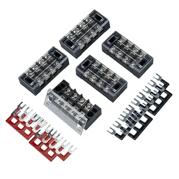 

5PCS Set Dual Row Screw Barrier Terminal Block Strip Wiring Board 25A Screw Terminal Blocks W