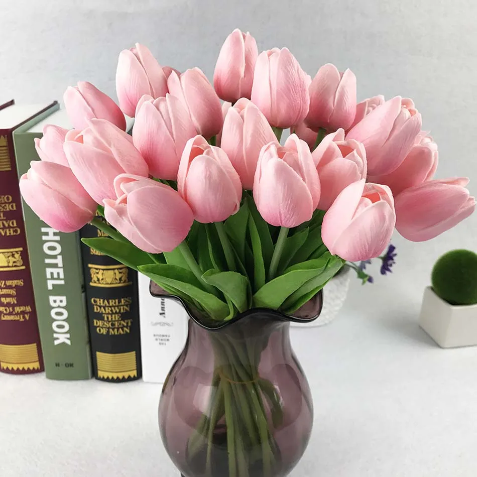 10pc Artificial False Tulip Fake Flowers Bouquet Room Home Wedding Decor NEW